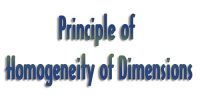 Principle of Homogeneity of Dimensions
