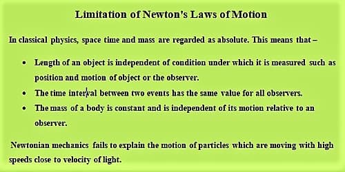 Limitation of Newton's Laws of Motion 1