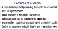 Features of Memo