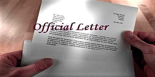 Meaning of Official Letter