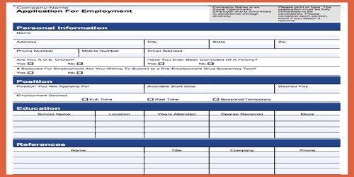 Meaning of Job Application or Employment Application