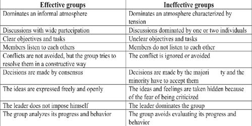 Difference between Effective Groups and Ineffective Groups