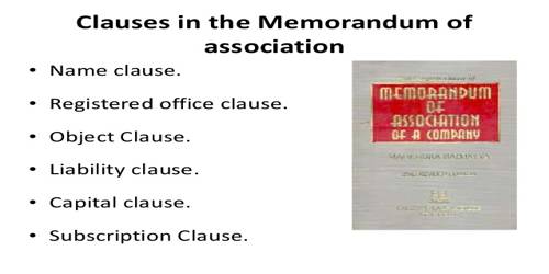 Object Clause of Memorandum of Association