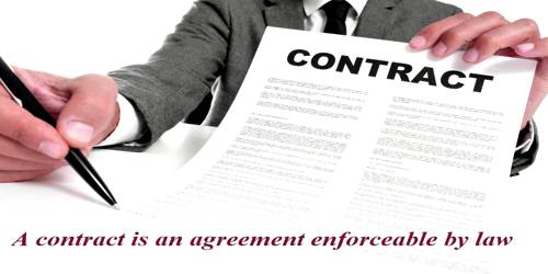 A contract is an agreement enforceable by law – explanation