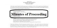 Minutes of Proceeding