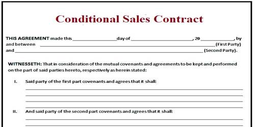 Conditional Sales Contract