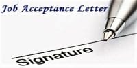 Job Acceptance Letter Format