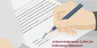 Acknowledgement Letter for Settlement Statement of purchase or sales items