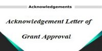 Acknowledgement Letter of Grant Approval