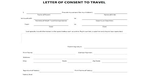 Letter of Consent for Children to Travel in Abroad