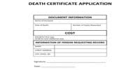 Application for Death Certificate from Hospital