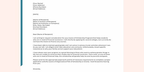 scholarship letter of request