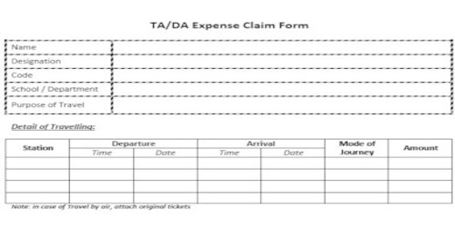 Application for Travelling Allowance from Company