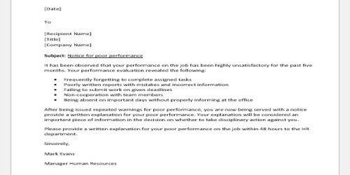 Official or Legal Show Cause Notice Format - QS Study