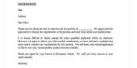 Candidate Rejection Letter after Interview