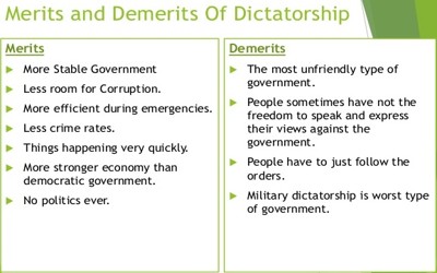 disadvantages of dictatorship