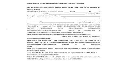 Sample Memorandum of Undertaking Letter Format