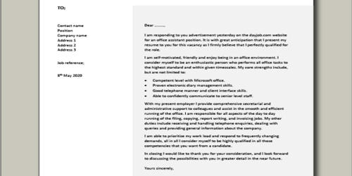 Cover Letter for Assistant Secretary