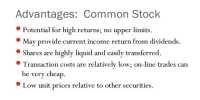Advantages of Common Stock