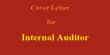 Cover Letter for Internal Auditor