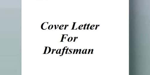 Cover Letter for Draftsman