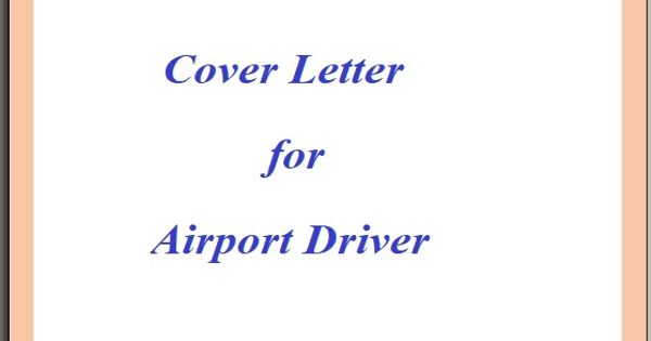 Cover Letter for Airport Driver