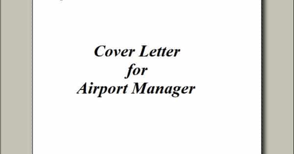 Cover Letter for Airport Manager