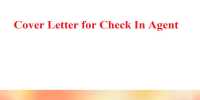Cover Letter for Check In Agent