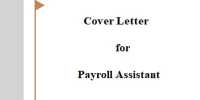 Cover Letter for Payroll Assistant