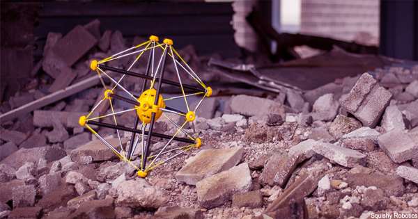 The squishy robot can be dropped off at 600 feet and helps to save lives