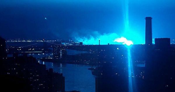 New York’s Skies Are Glowing Blue