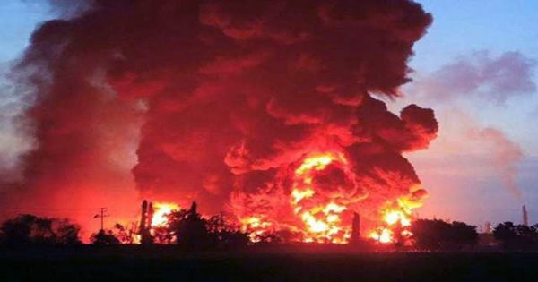 Videos Show Huge Oil Refinery Explosion in Indonesia after Suspected Lightning Strike