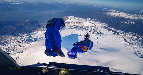 Skydiver in Wingsuit Becomes First Person Ever To Fly In And Out Of an Active Volcano